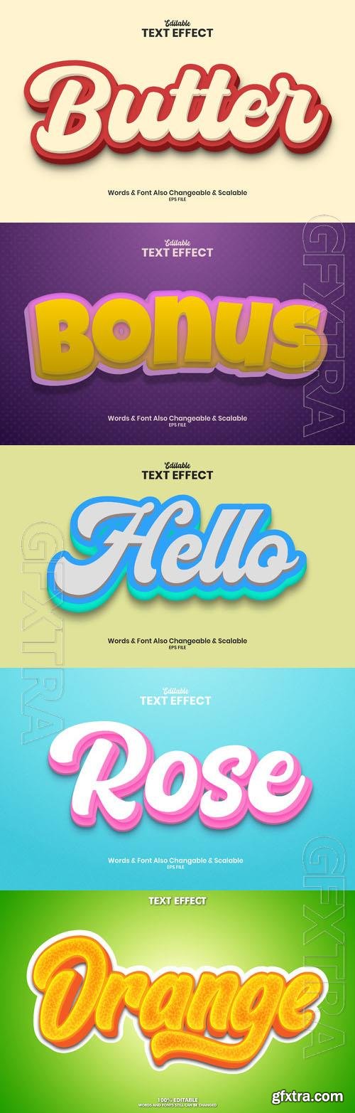 Vector 3d text editable, text effect font design
 vol 95 