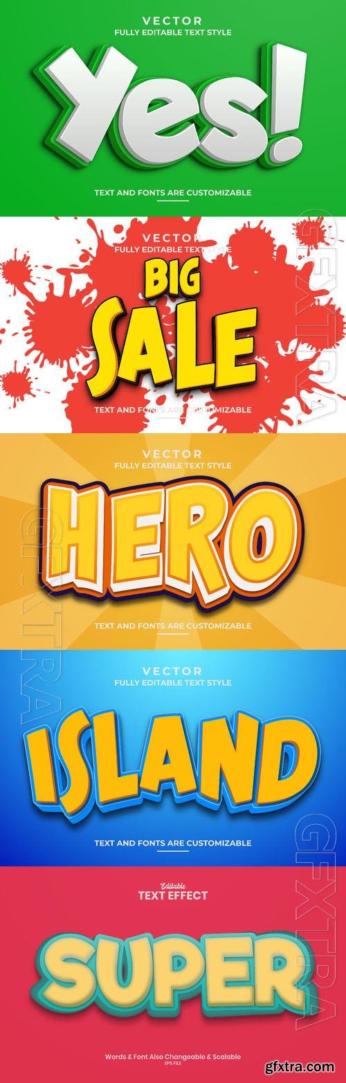 Vector 3d text editable, text effect font design
 vol 94 