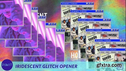 Videohive Iridescent Holographic Glitch Opener 44214742