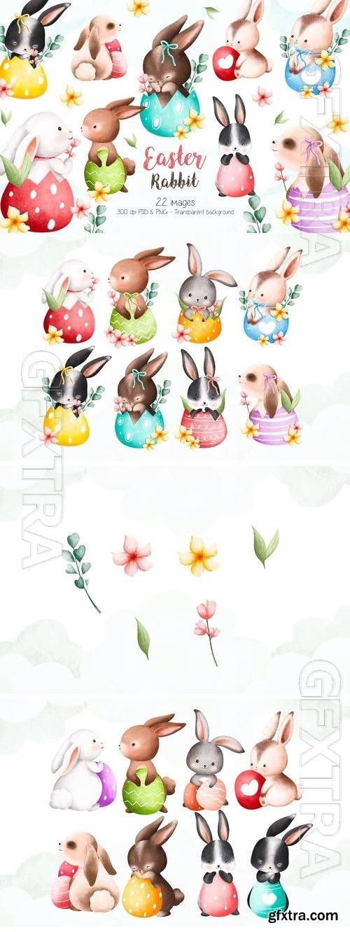 Easter Rabbit Clipart Design 