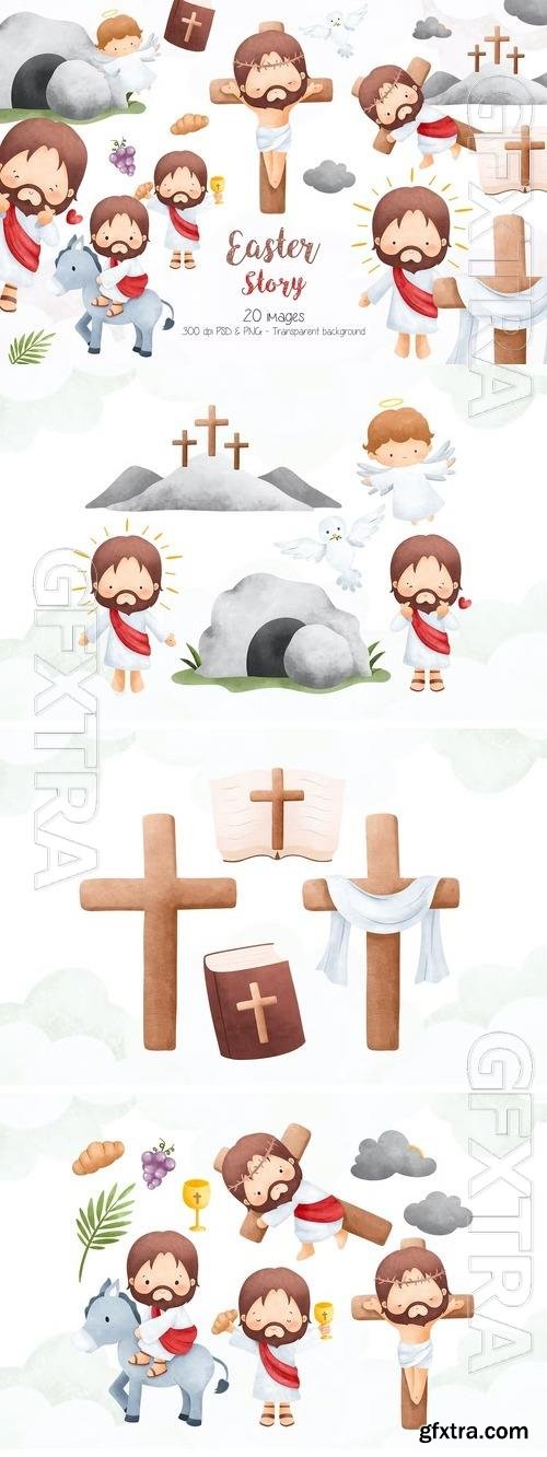 Easter Story Clipart Design 