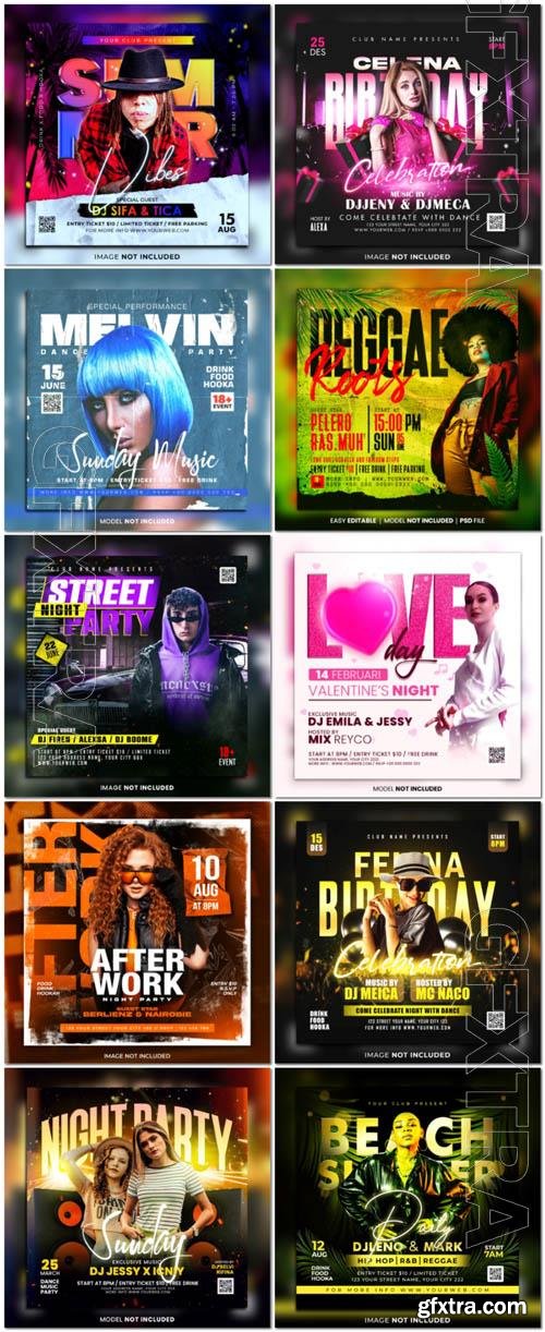 Flyer social media post, psd banner set vol 161