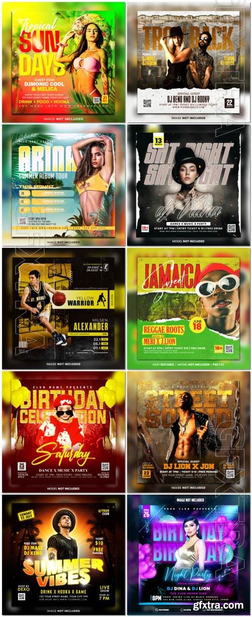 Flyer social media post, psd banner set vol 160