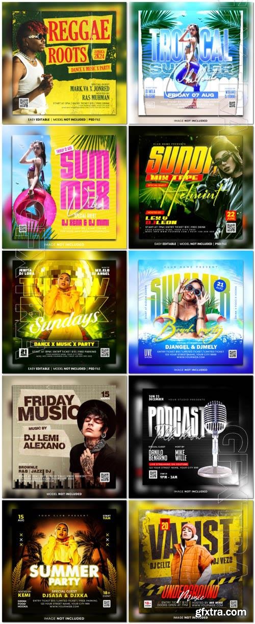 Flyer social media post, psd banner set vol 159