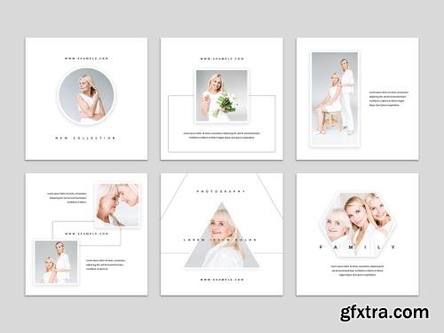 Minimal Social Media Layouts with White Frames 478610341