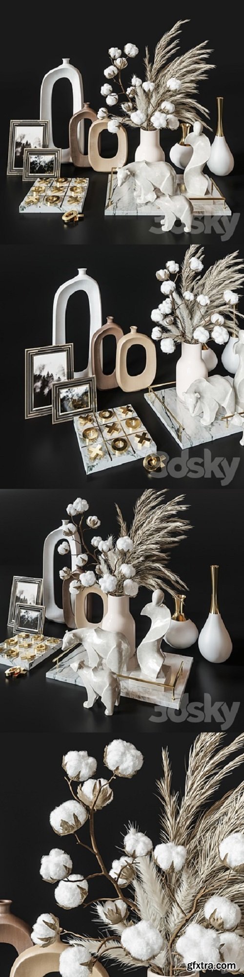 Pro 3DSky -  Decoration Set 34 Cotton pampas