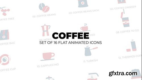 Videohive Coffee - Set of 16 Animated Icons 44272157