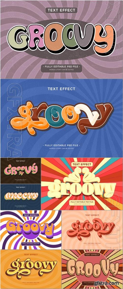 PSD retro groovy text effect