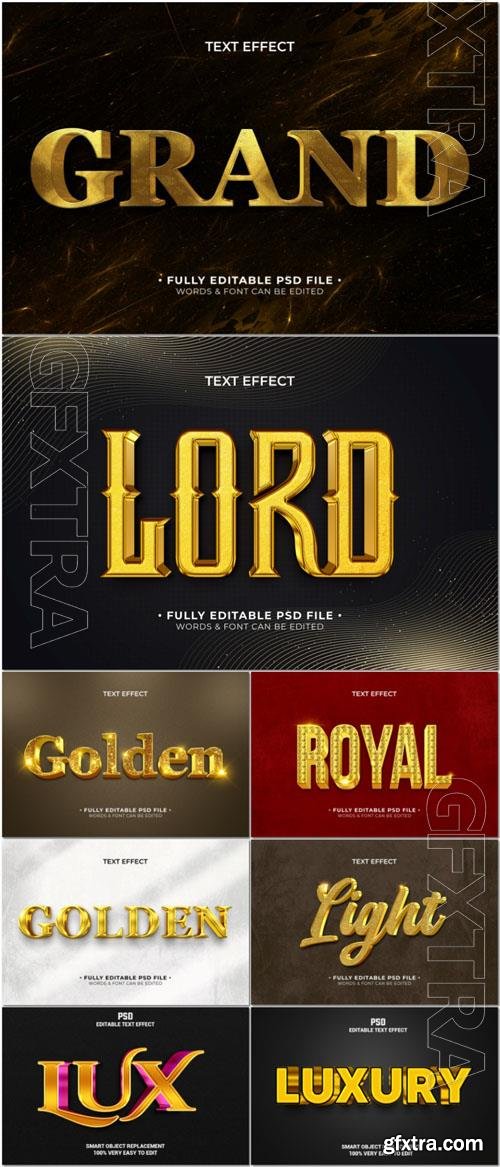 PSD golden 3d creative bold text effect