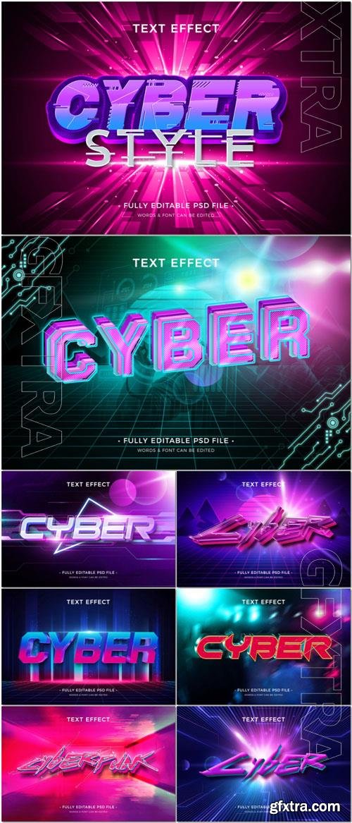 PSD cyberstyle neon text effect
