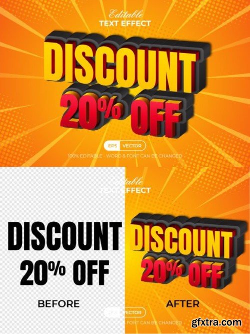 3D Text Effect Discount Style