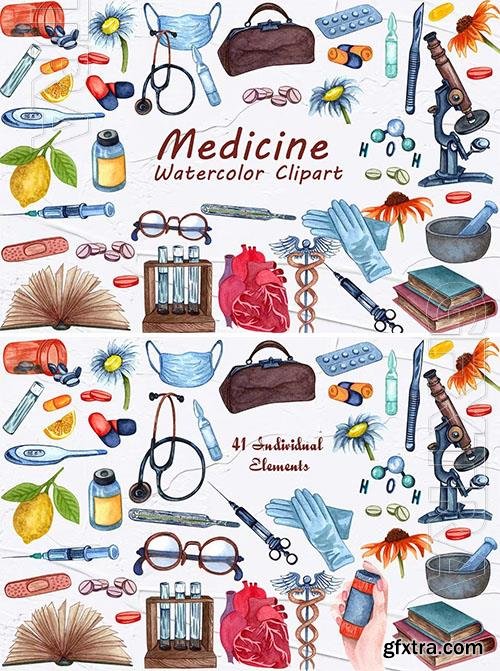 Medicine Watercolor Clipart 