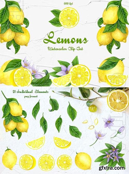 Lemon Watercolor Clipart 