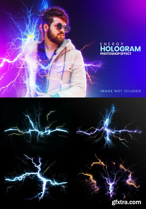 Energy hologram light photo effect