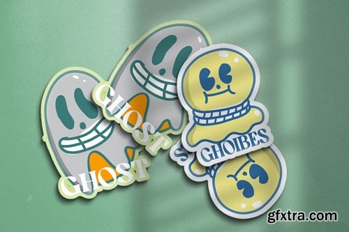 Sticker Pack Collection Mockup FJHZEFC