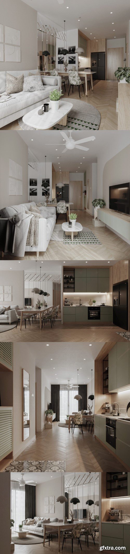 Living Room – Kitchen Interior by Truong Hoa