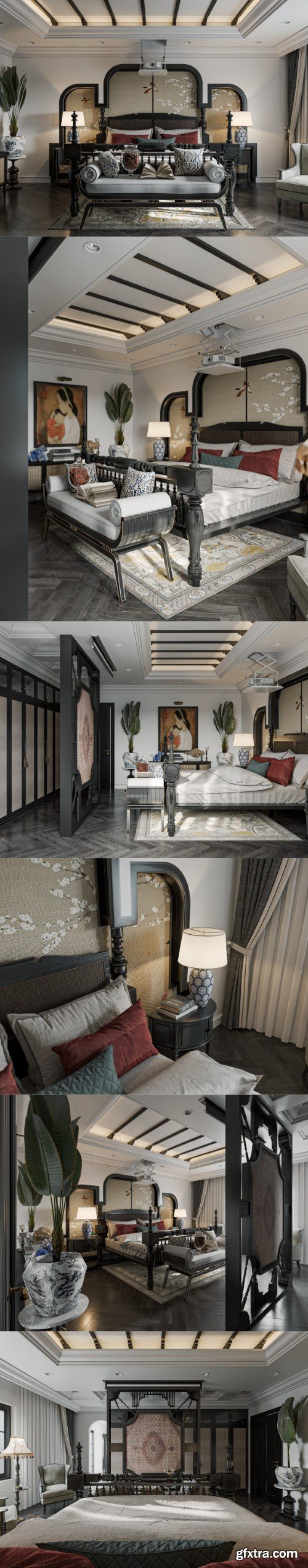 Indochine Bedroom Interior by Duy Trinh