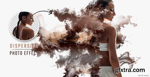 Smoke dispersion photo effect mockup