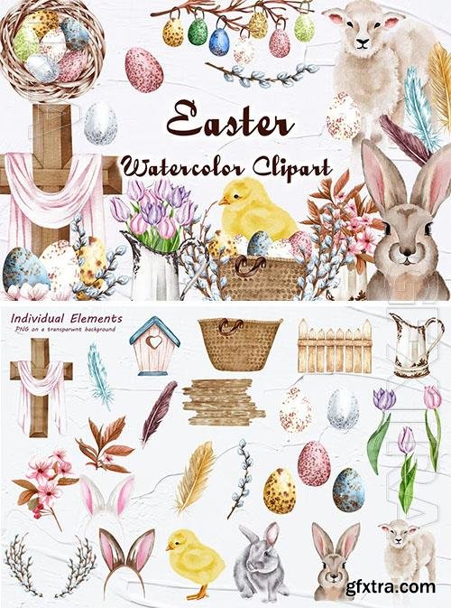 Watercolor png clipart - Easter