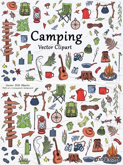 Watercolor png clipart - Camping