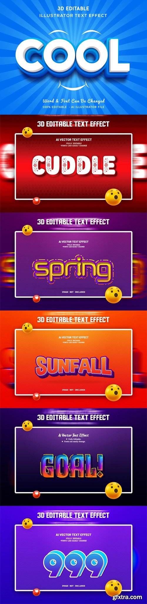 Cool Pack - 3D Editable Text Effects for Illustrator