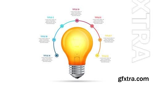 PSD lightbulb infographic design template business concept with 7 options parts steps or processes