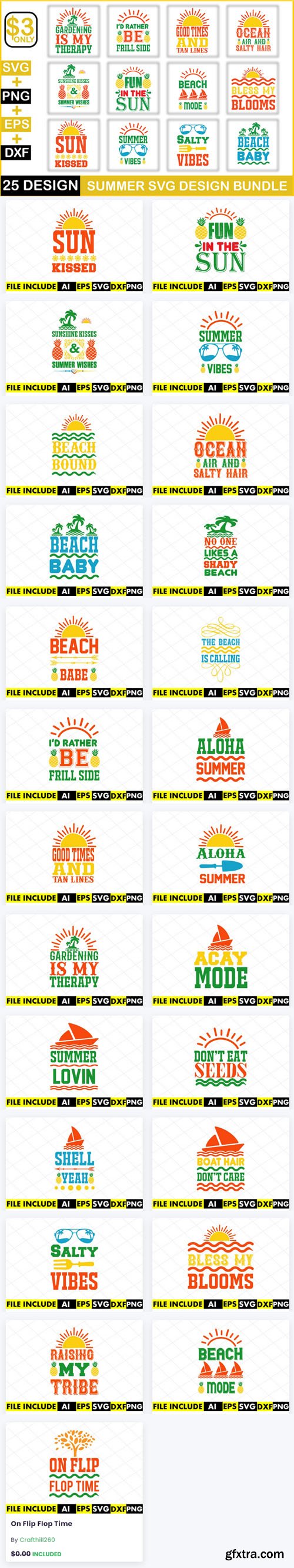 Summer SVG Bundle - 25 Premium Graphics