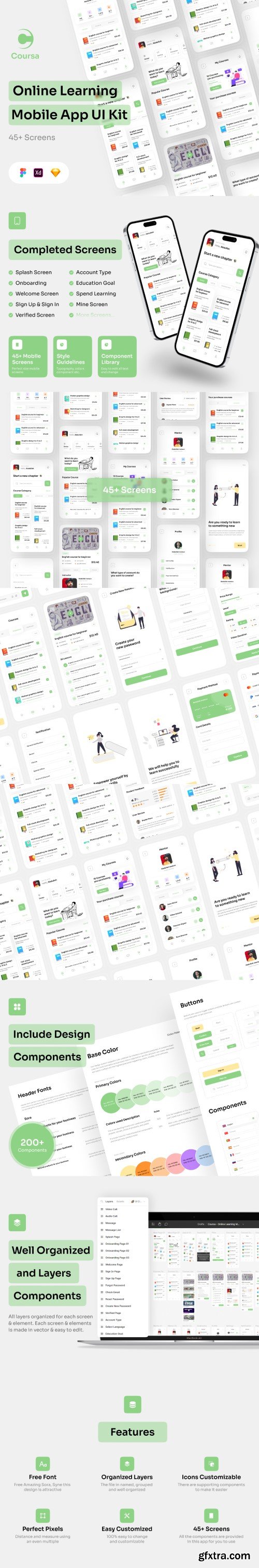 Coursa - Online Learning Mobile App UI Kit