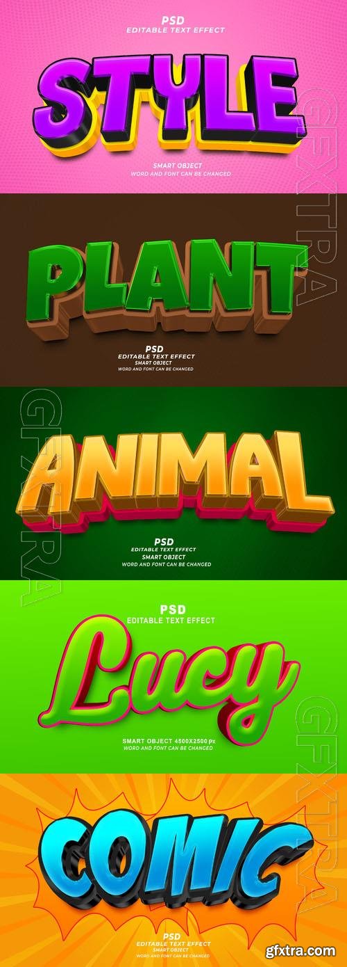 Psd style text effect editable set vol 359