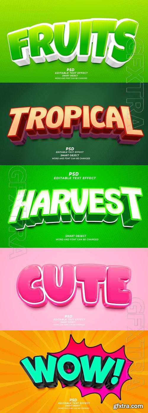 Psd style text effect editable set vol 358