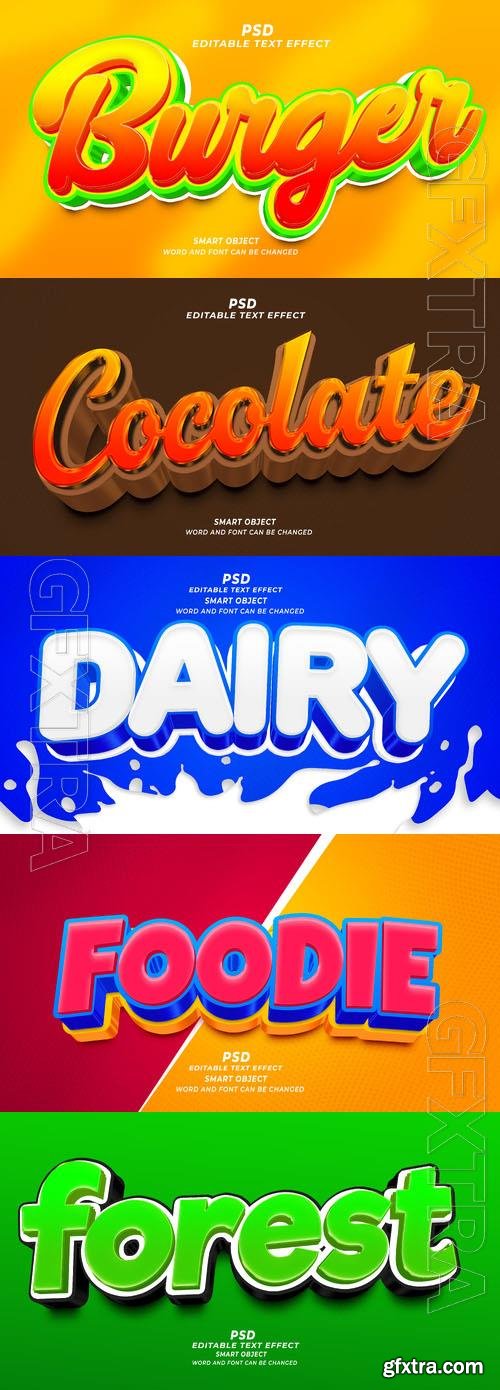 Psd style text effect editable set vol 356