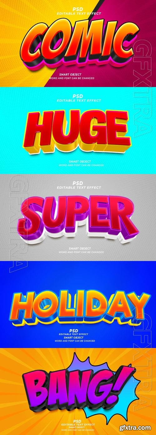 Psd style text effect editable set vol 355