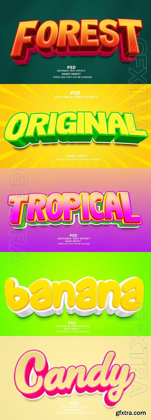 Psd style text effect editable set vol 354