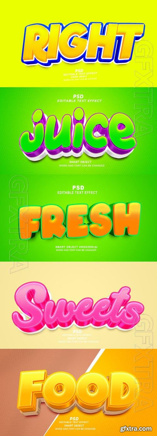 Psd style text effect editable set vol 350