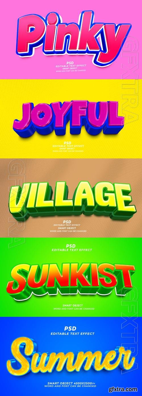 Psd style text effect editable set vol 348