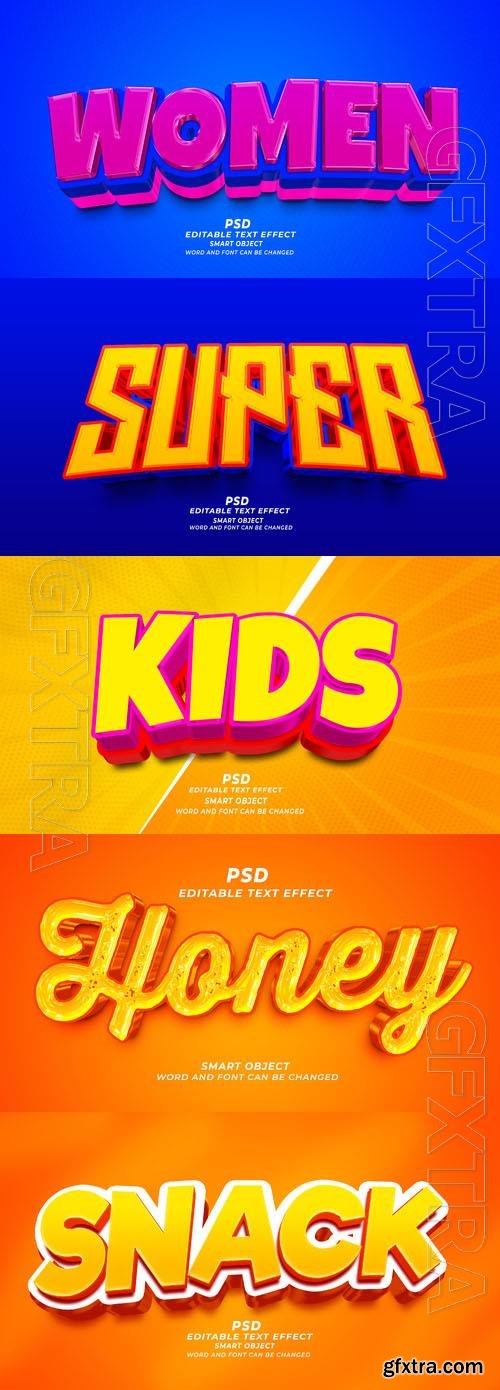 Psd style text effect editable set vol 347