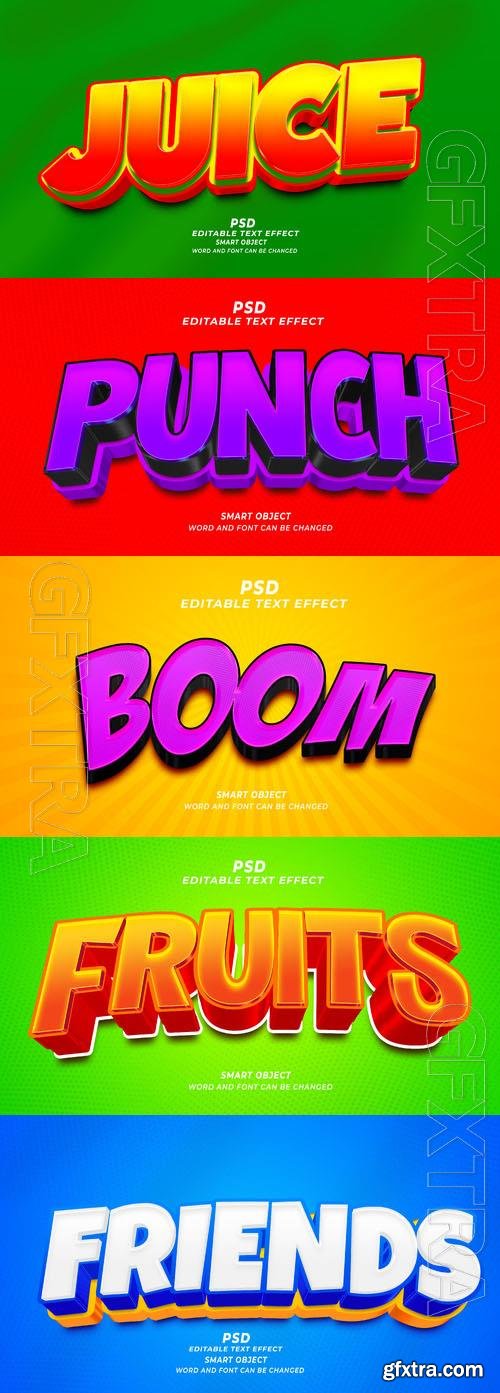 Psd style text effect editable set vol 346