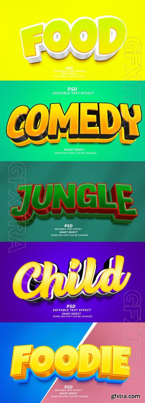 Psd style text effect editable set vol 345