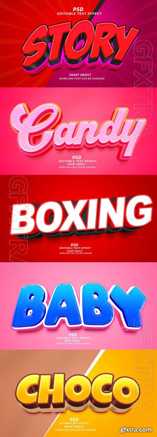 Psd style text effect editable set vol 344