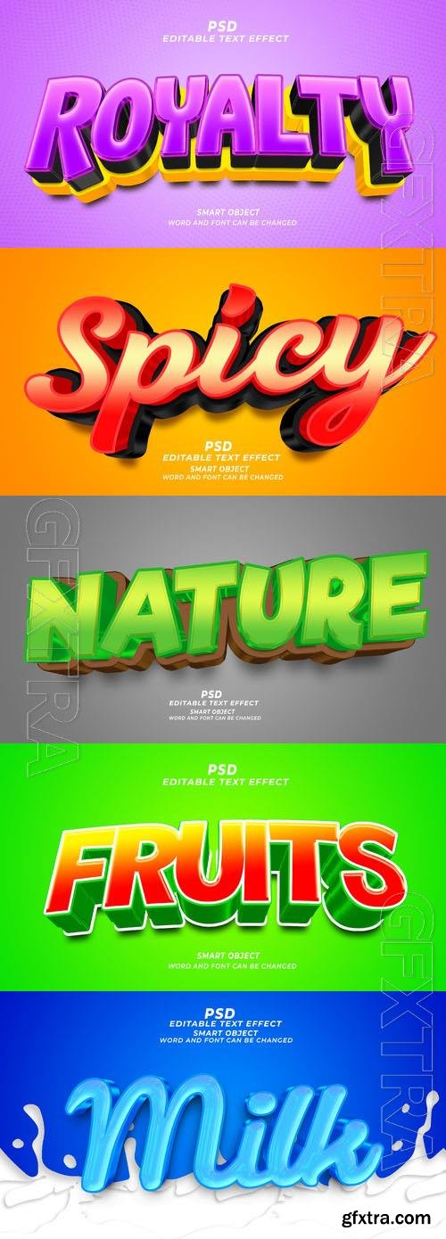 Psd style text effect editable set vol 343