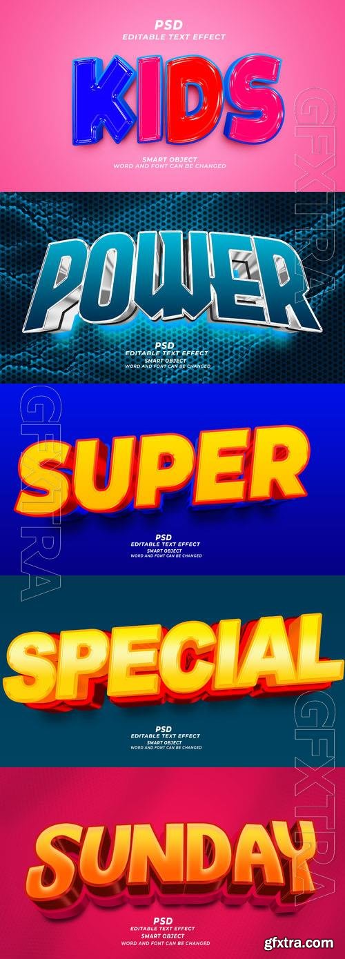 Psd style text effect editable set vol 342