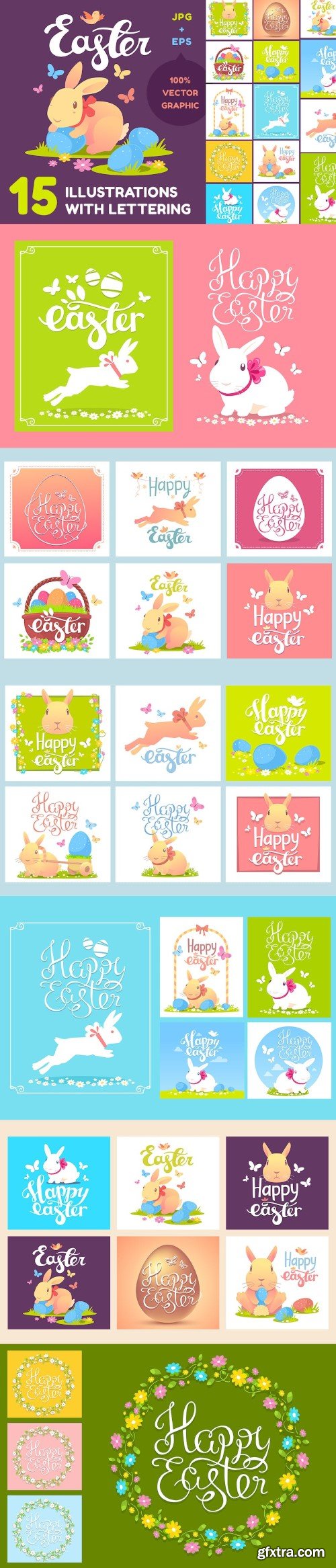 Happy Easter illustrations