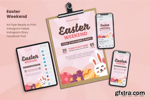 Easter weekend flyer set