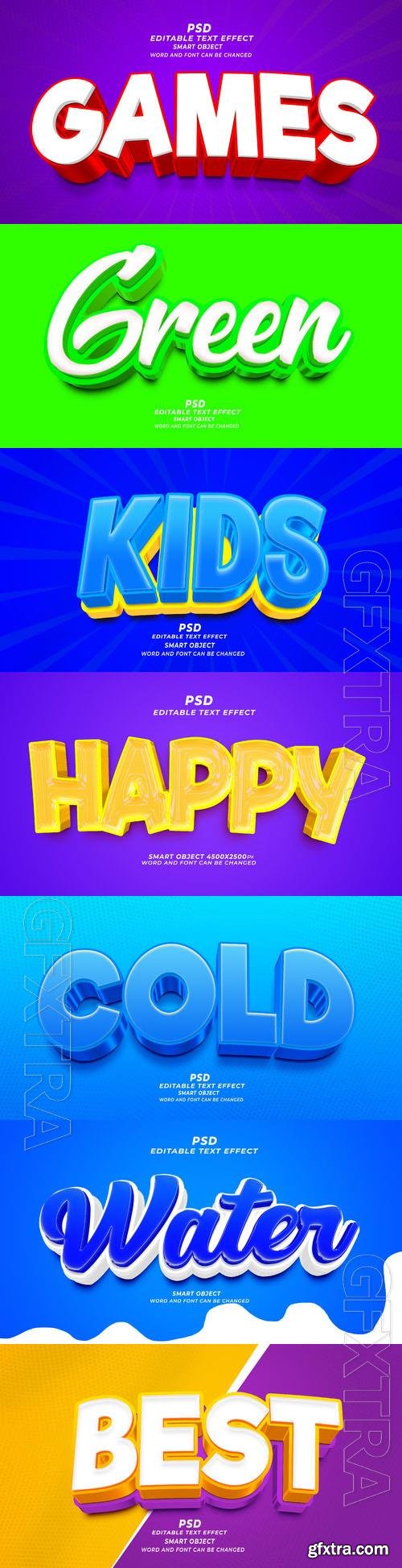 Psd style text effect editable set vol 364