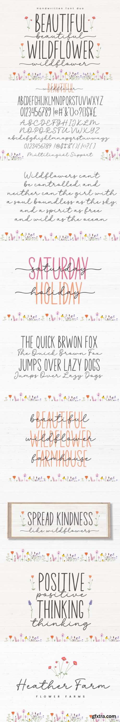 Beautiful Wildflower Duo Font