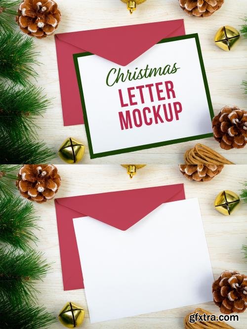 Christmas Letter and Envelope Mockup 466042048