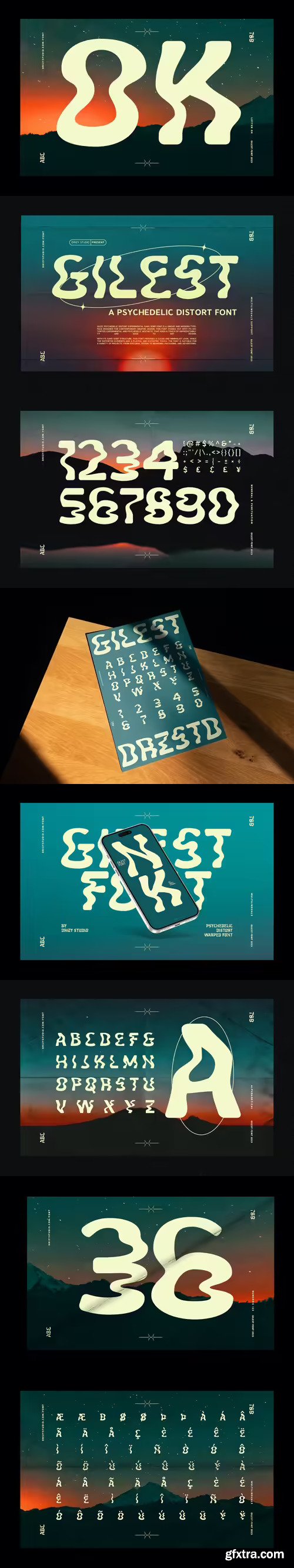 Gilest - A Psychedelic Distort Font