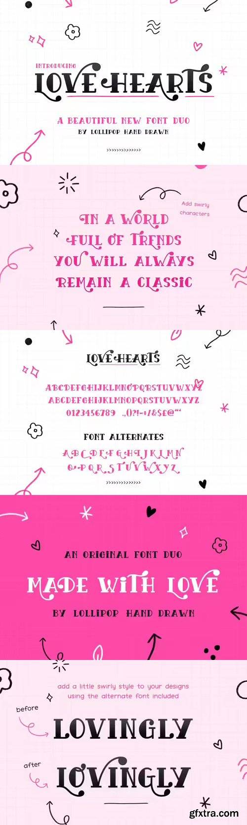 Love Hearts Font Duo