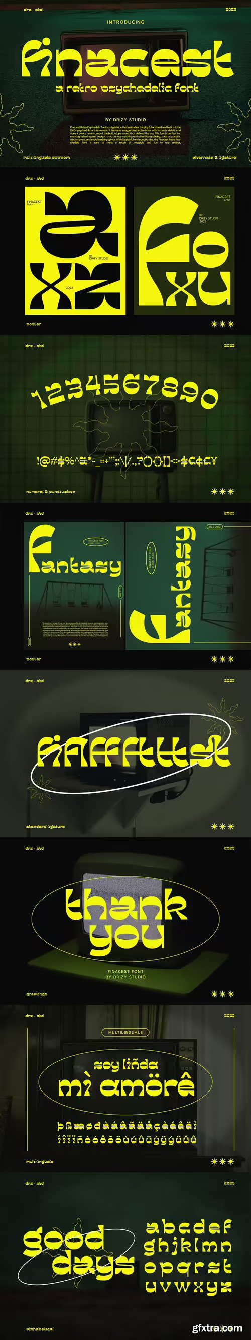 Finacest - Retro Psychedelic Font