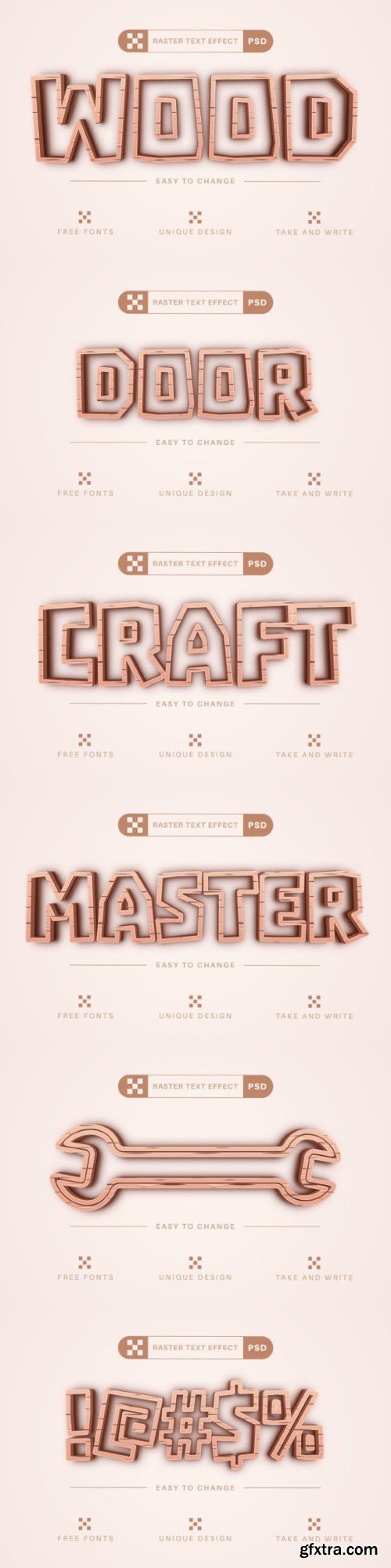 Wooden Stroke - Editable Text Effect